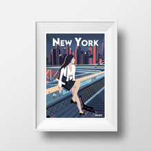 Cargar imagen en el visor de la galería, Cartel Poster New York Mujer Noche | Decoración de pared
