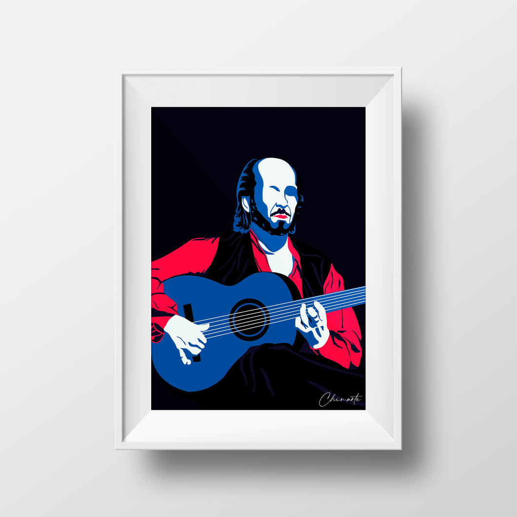 Cartel Poster Flamenco guitarrista | Decoración de pared