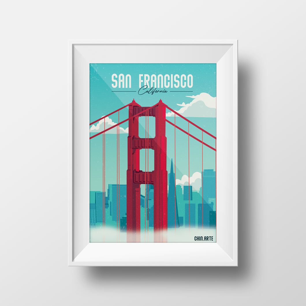 Cartel Poster de San Francisco | Decoración de pared